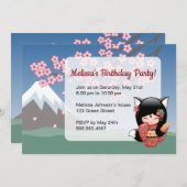 狐こけし人形黒キツネ誕生会 招待状 (正面/裏面)