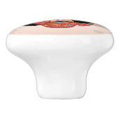 狐こけし人形 – かわいい黒キツネ女の子 セラミックノブ (側面)