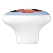 狐こけし人形 – 黒キツネ芸者ガール セラミックノブ (側面)