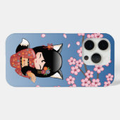 狐こけし人形 – 黒キツネ芸者ガール Case-Mate iPhoneケース (裏面 (横))