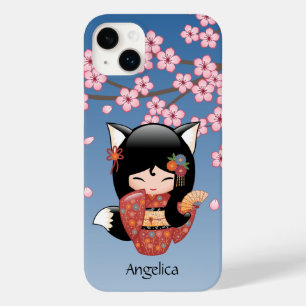 狐こけし人形 – 黒キツネ芸者ガール Case-Mate iPhone 14 PLUSケース