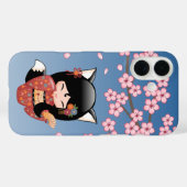 狐こけし人形 – 黒キツネ芸者ガール Case-Mate iPhoneケース (裏面 (横))