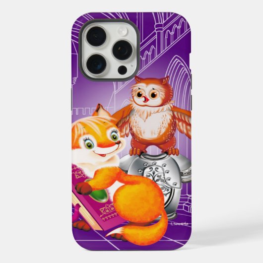 狐とフクロウ iPhoneケース (裏面)