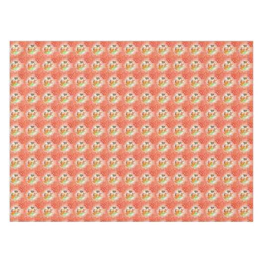 狐と蝶の模様 テーブルクロス (正面(横))