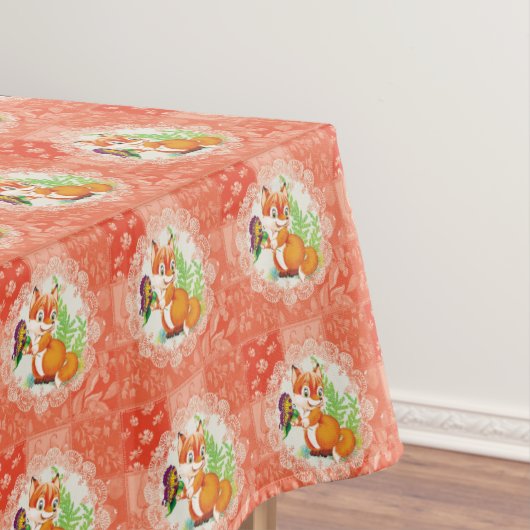 狐と蝶の模様 テーブルクロス (インサイチュ)
