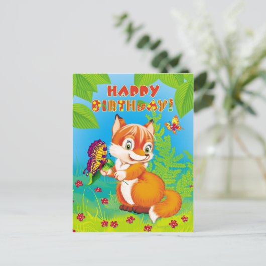 狐と蝶 ポストカード (スタンド正面)