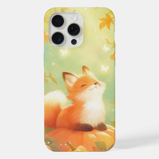 狐のかぼちゃの止まり木 iPhoneケース (裏面)