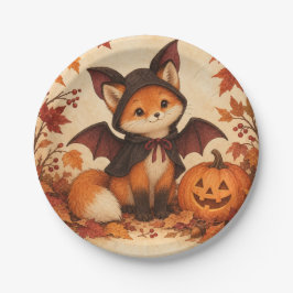 狐のこうもりコスチューム ハロウィンパーティーのプレート ペーパープレート