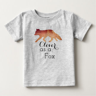 狐のように賢い タイポグラフィカル ウォーターカラー ベビーTシャツ