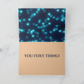 狐のバレンタインラブロマンチックムーンアート フォクシーブルー カード (内部)