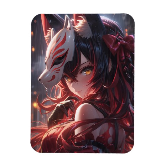 狐の刃 | キツネ日本の侍 マグネット (縦)