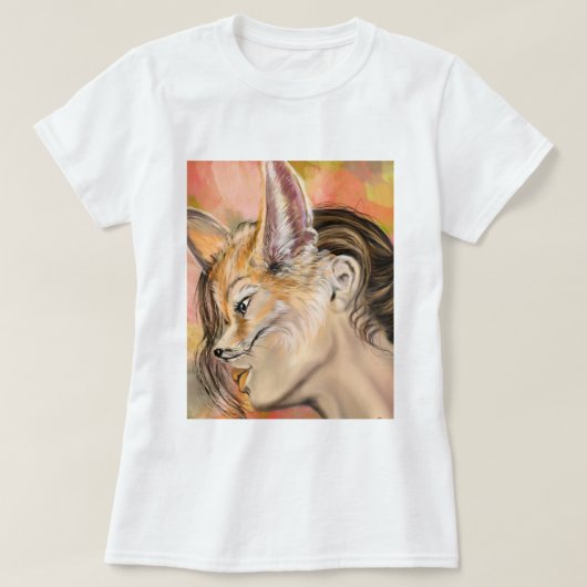 狐の女性Tシャツ Tシャツ (デザイン正面)