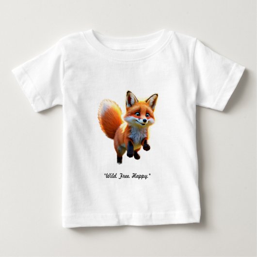 "狐の尾の戯れ" ベビーTシャツ (正面)