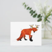 狐の水彩画 ポストカード (スタンド正面)