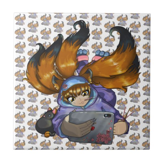 狐の生涯 タイル (正面)