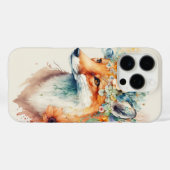 狐の花冠の水彩画 Case-Mate iPhoneケース (裏面 (横))