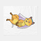 狐の花嫁とヴェール フリースブランケット (正面(横))