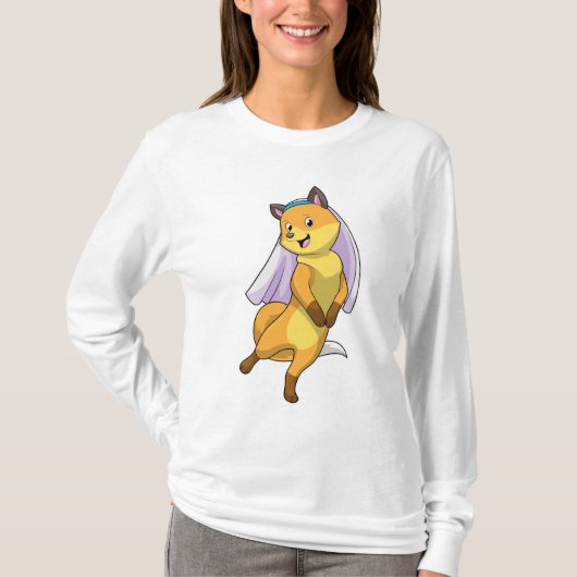 狐の花嫁とヴェール Tシャツ (正面)