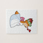 狐の花嫁　ウェディングドレスと花輪つき ジグソーパズル (横)