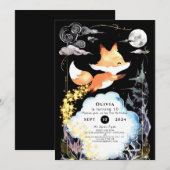 狐の誕生日　森のファンタジー 招待状 (正面/裏面)