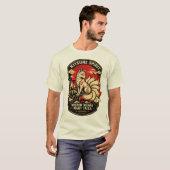 狐の霊 - 日本のキツネ妖怪 ビンテージ神話 Tシャツ (正面フル)