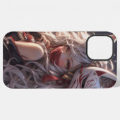 狐の面をしたサムライガール 日本 iPhoneケース (裏面横)