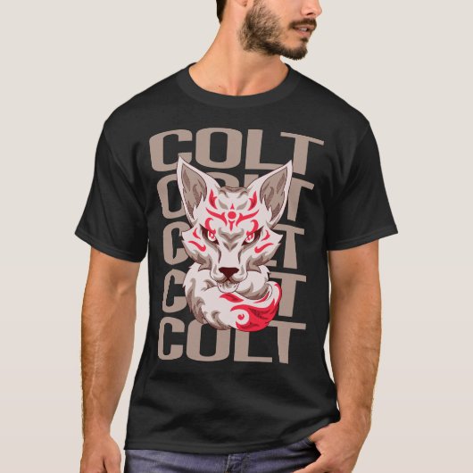 狐の頭 - コルトの名前 Tシャツ (正面)