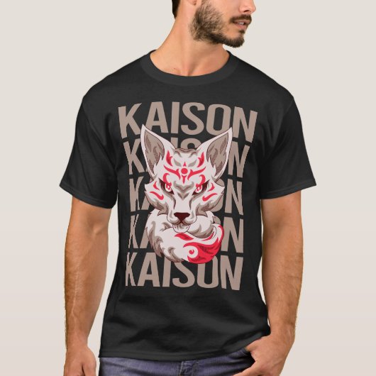 狐の顔 キーソン名 Tシャツ (正面)