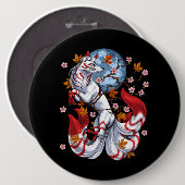 狐日本のキツネ 缶バッジ (正面&裏面)