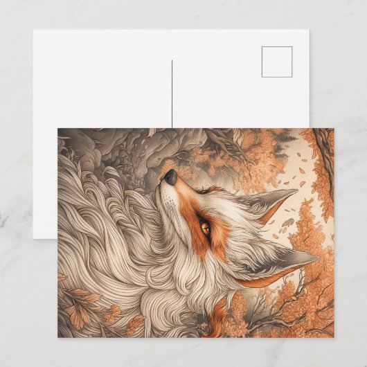 狐日本の狐 ポストカード (正面/裏面)