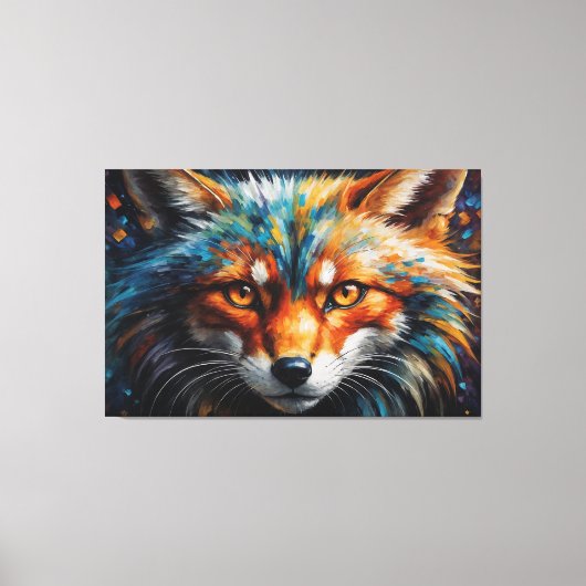 狐絵を描の虫 キャンバスプリント (正面)