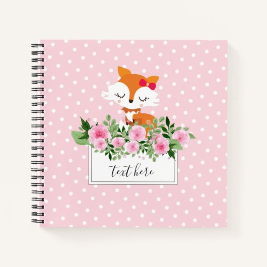 狐，小さなキツネの森，かわいい ノートブック (正面)
