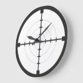 狙撃兵のファインダーターゲット記号の武器銃の軍隊 ラージ壁時計 (傾斜)