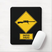 狙撃兵の前方に警告標識 マウスパッド (マウス)