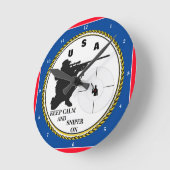 狙撃兵オン ラウンド壁時計 (傾斜)