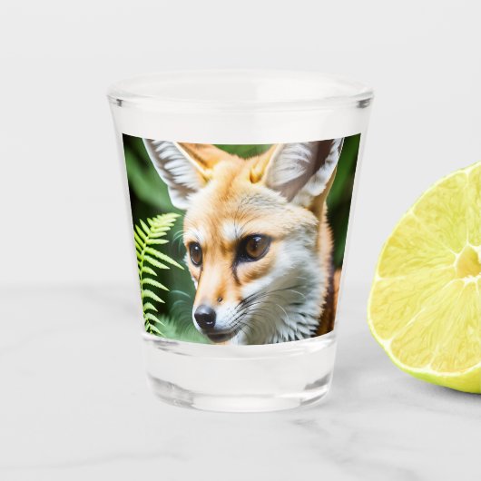 狡猾なフェネックキツネ ショットグラス (正面)
