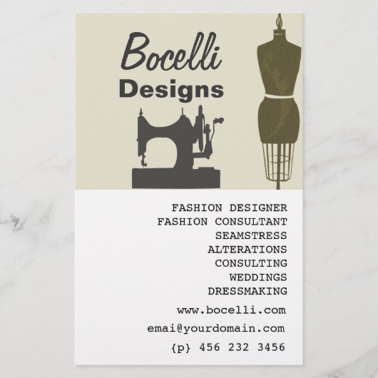 狡猾なレディースシーストレスファッションスタイリストモダン チラシ (正面)