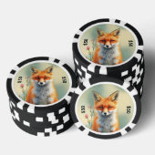 狡猾な赤狐の目が印象的 ポーカーチップ (積み重ね)