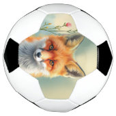 狡猾な赤狐の目つき サッカーボール (回転)