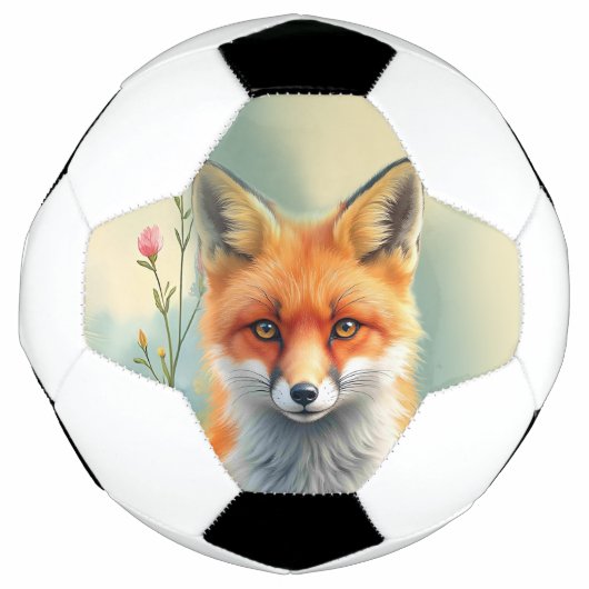 狡猾な赤狐の目つき サッカーボール (正面)
