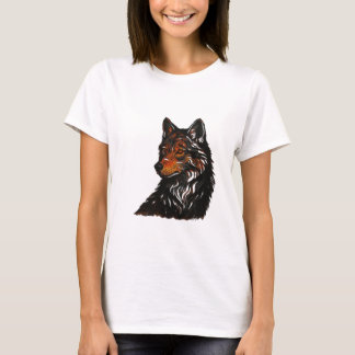 狡猾モダンな狼の女性グラフィックT型 Tシャツ