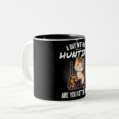 狩りおもしろいは好きな人を引っ張って来る ツートーンマグカップ (正面左)