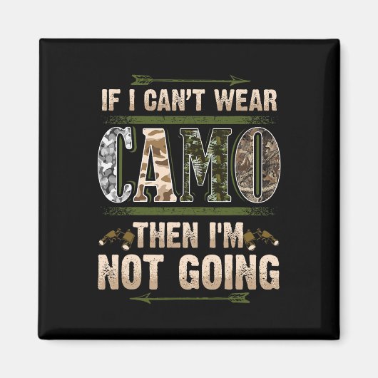 狩りおもしろい迷彩柄ハンターズバックディアカントリーレッドン マグネット (正面)