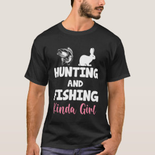 狩りおもしろい&魚釣りキンダガールフィッシュハレ Tシャツ