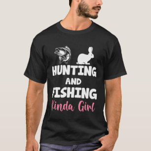 狩りおもしろい&魚釣りキンダガールフィッシュハレ Tシャツ