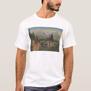 狩りから戻っている北西インディアン Tシャツ