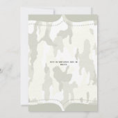 「狩りが終わった」素朴迷彩柄ブライダルシャワー 招待状 (裏面)