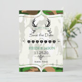 「狩りが終わった」素朴迷彩柄写真Save the Date セーブザデート (スタンド正面)