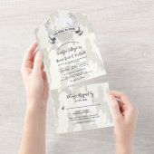 「狩りが終わった」素朴迷彩柄結婚式招待状 オールインワン招待状 (貼ってはがせる)