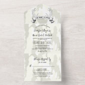 「狩りが終わった」素朴迷彩柄結婚式招待状 オールインワン招待状 (内側)